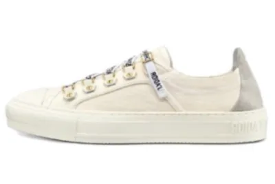 PKGoden  Dior Oblique Printed Fashion Board Shoes New Full Skin White 01