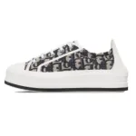 PKGoden Dior Oblique Printed Fashion Board Shoes New Thick Bottom Black Embroidery