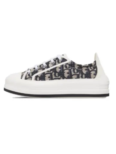 PKGoden  Dior Oblique Printed Fashion Board Shoes New Thick Bottom Black Embroidery 01