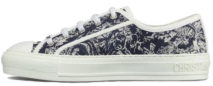   Dior Oblique Printed Fashion Board Shoes Embroidered Black Tiger