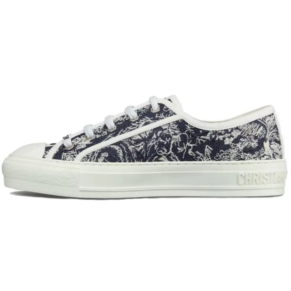 PKGoden Dior Oblique Printed Fashion Board Shoes Embroidered Black Tiger