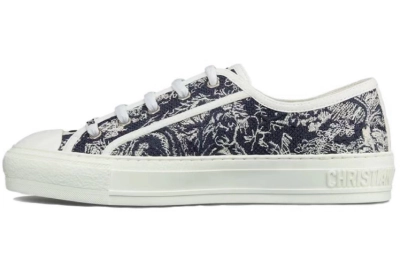 PKGoden  Dior Oblique Printed Fashion Board Shoes Embroidered Black Tiger 01