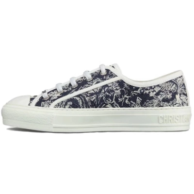 PKGoden Dior Oblique Printed Fashion Board Shoes Embroidered Black Tiger 01