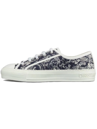 PKGoden  Dior Oblique Printed Fashion Board Shoes Embroidered Black Tiger 01