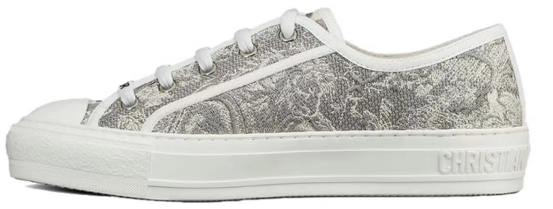   Dior Oblique Printed Fashion Board Shoes Embroidered Grey Tiger