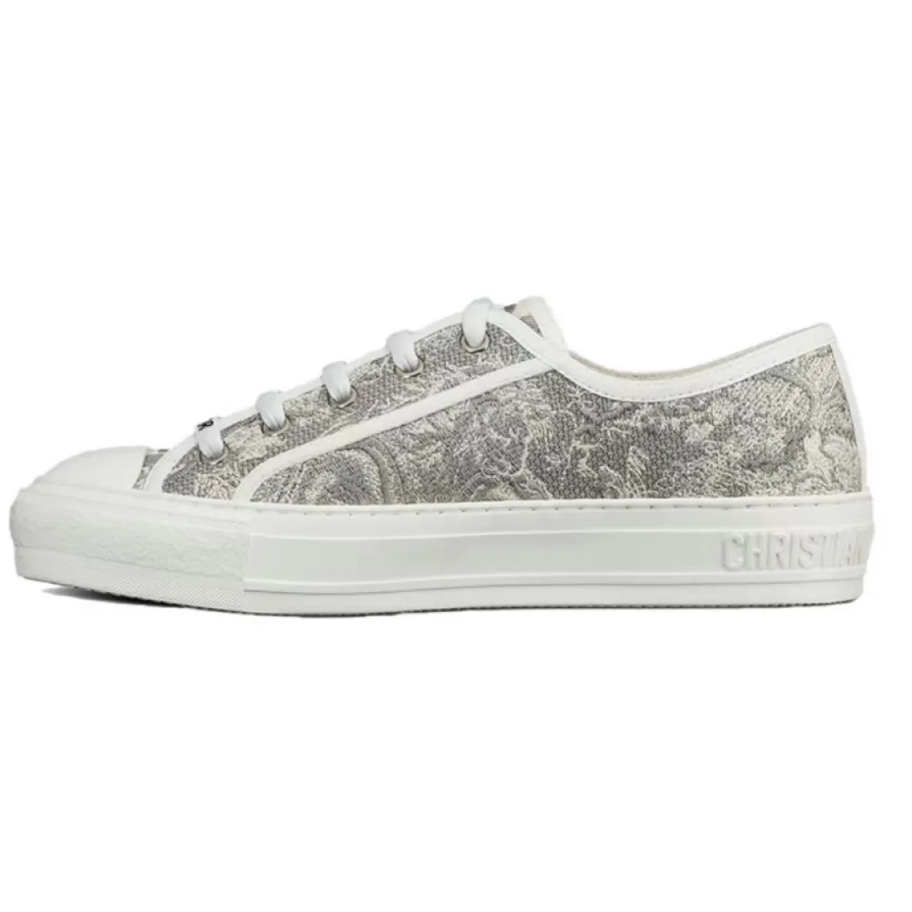 PKGoden  Dior Oblique Printed Fashion Board Shoes Embroidered Grey Tiger