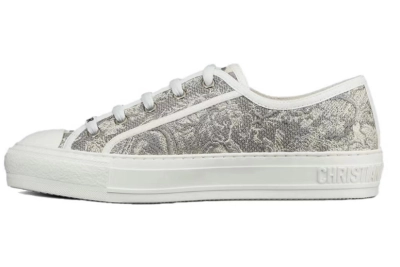 PKGoden  Dior Oblique Printed Fashion Board Shoes Embroidered Grey Tiger 01