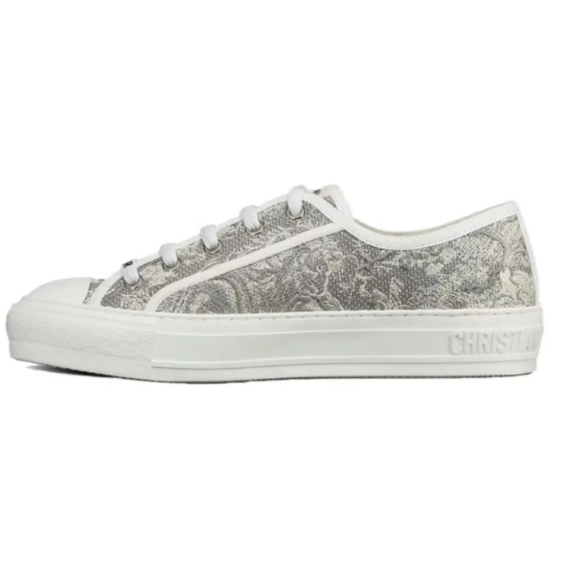 PKGoden  Dior Oblique Printed Fashion Board Shoes Embroidered Grey Tiger