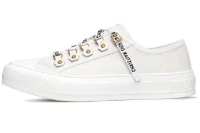 PKGoden  Dior Oblique Printed Fashion Board Shoes Canvas white 01