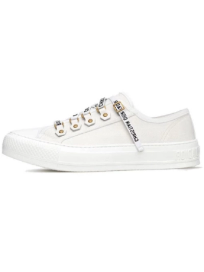 PKGoden  Dior Oblique Printed Fashion Board Shoes Canvas white 01