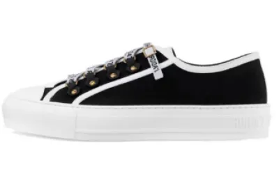 PKGoden  Dior Oblique Printed Fashion Board Shoes Canvas black 01