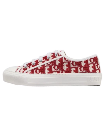 PKGoden  Dior Oblique Printed Fashion Board Shoes Embroidered in red 01