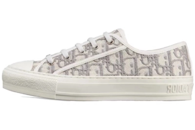 PKGoden  Dior Oblique Printed Fashion Board Shoes Embroidered gray 01