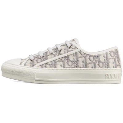 PKGoden Dior Oblique Printed Fashion Board Shoes Embroidered gray 01