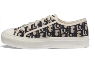 PKGoden  Dior Oblique Printed Fashion Board Shoes Embroidered black 01