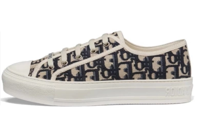 PKGoden  Dior Oblique Printed Fashion Board Shoes Embroidered black 01