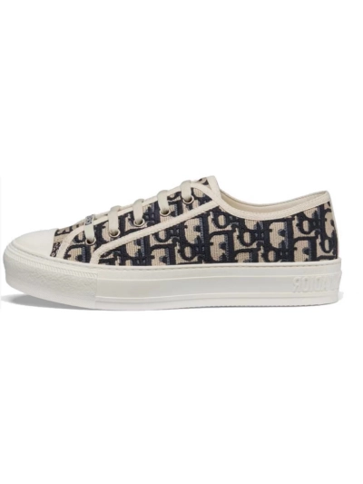 PKGoden  Dior Oblique Printed Fashion Board Shoes Embroidered black 01