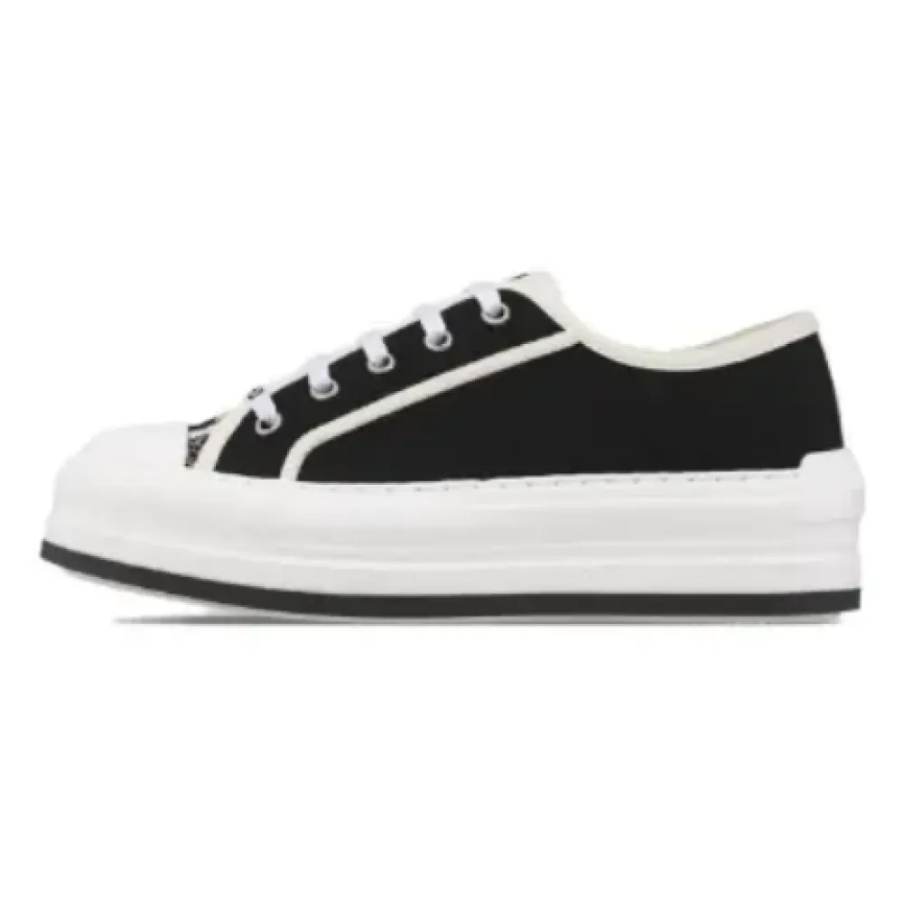 PKGoden  Dior Oblique Printed Fashion Board Shoes Thick canvas white