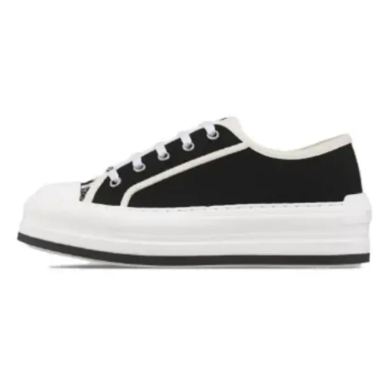 PKGoden  Dior Oblique Printed Fashion Board Shoes Thick canvas white