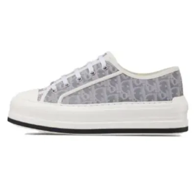 PKGoden Dior Oblique Printed Fashion Board Shoes Thick bottom embroidered all gray 01