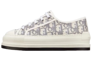 PKGoden  Dior Oblique Printed Fashion Board Shoes Thick embroidered gray 01