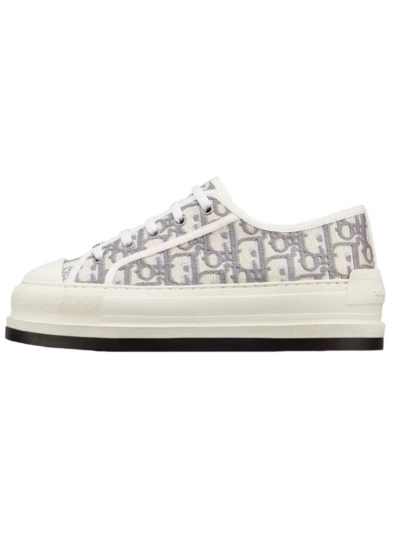 PKGoden  Dior Oblique Printed Fashion Board Shoes Thick embroidered gray 01