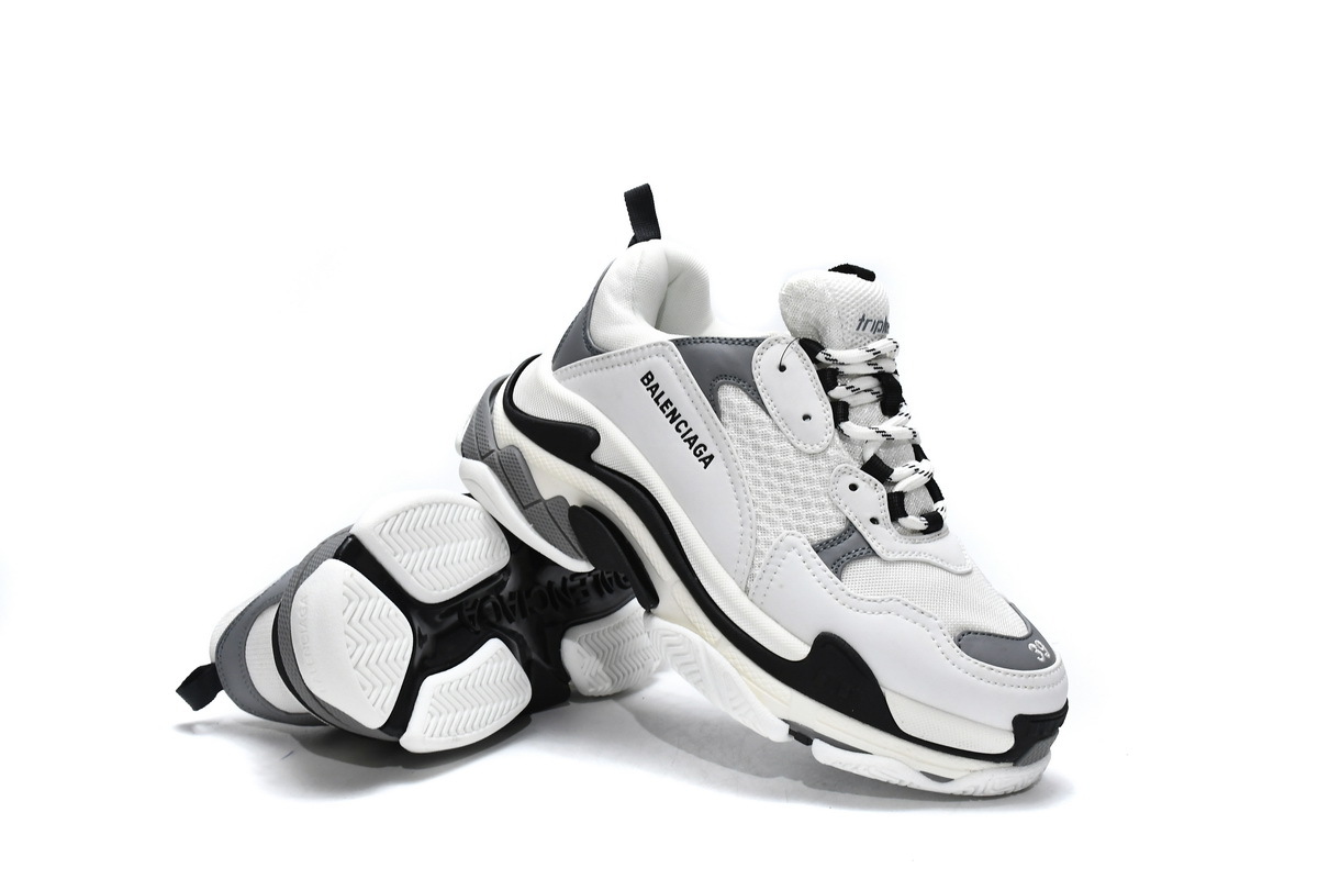 PKGoden  Balenciaga Triple S White Grey 536737 W09O1 9089