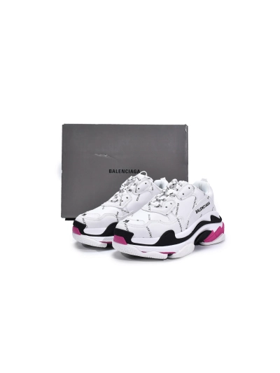 PKGoden  Balenciaga Triple S Letter White Rose Red 524039 W2FA4 9155 02