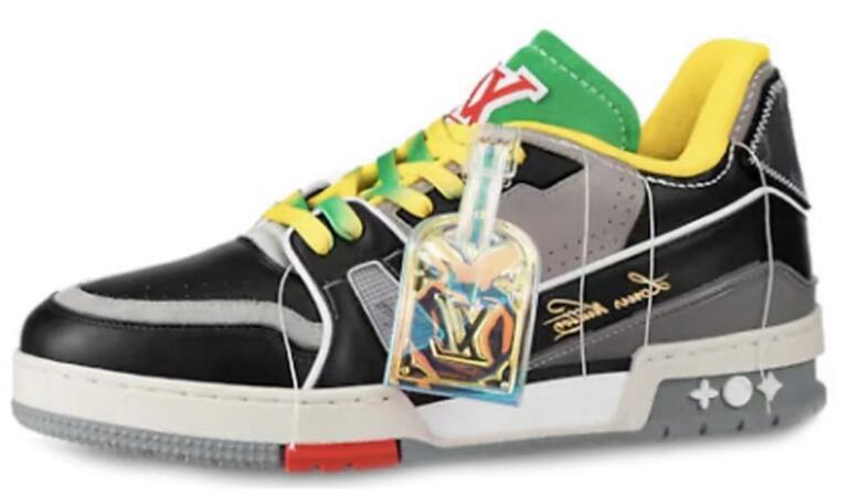 Louis Vuitton Trainer Black Yellow,Replica Shoes