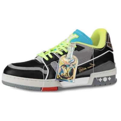 LJR Louis Vuitton Trainer Black Green  01