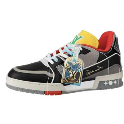 PKGoden Louis Vuitton Trainer Black Red 01