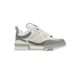 PKGoden Louis Vuitton Leather lace up Fashionable Skate Board Shoes White Gray 1ACQP4 