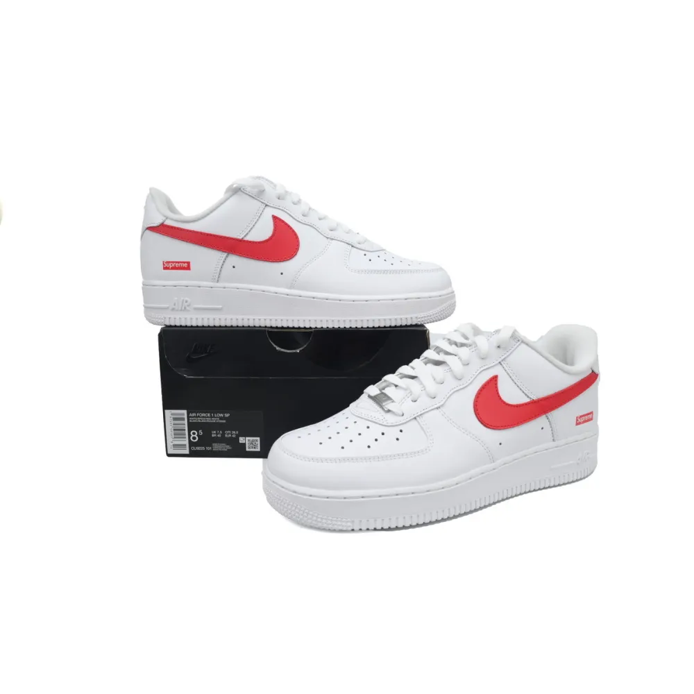 GET OG Supreme x Air Force 1 Low'Box Logo-Speed Red'Shanghai Exclusive CU9225-101