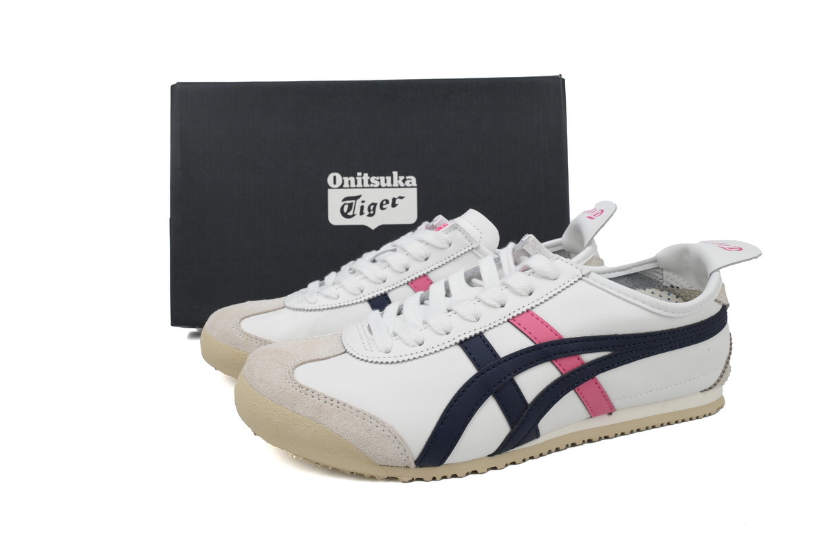 POP  Onitsuka Tiger Mexico 66 White Navy Pink THL7C2-0154
