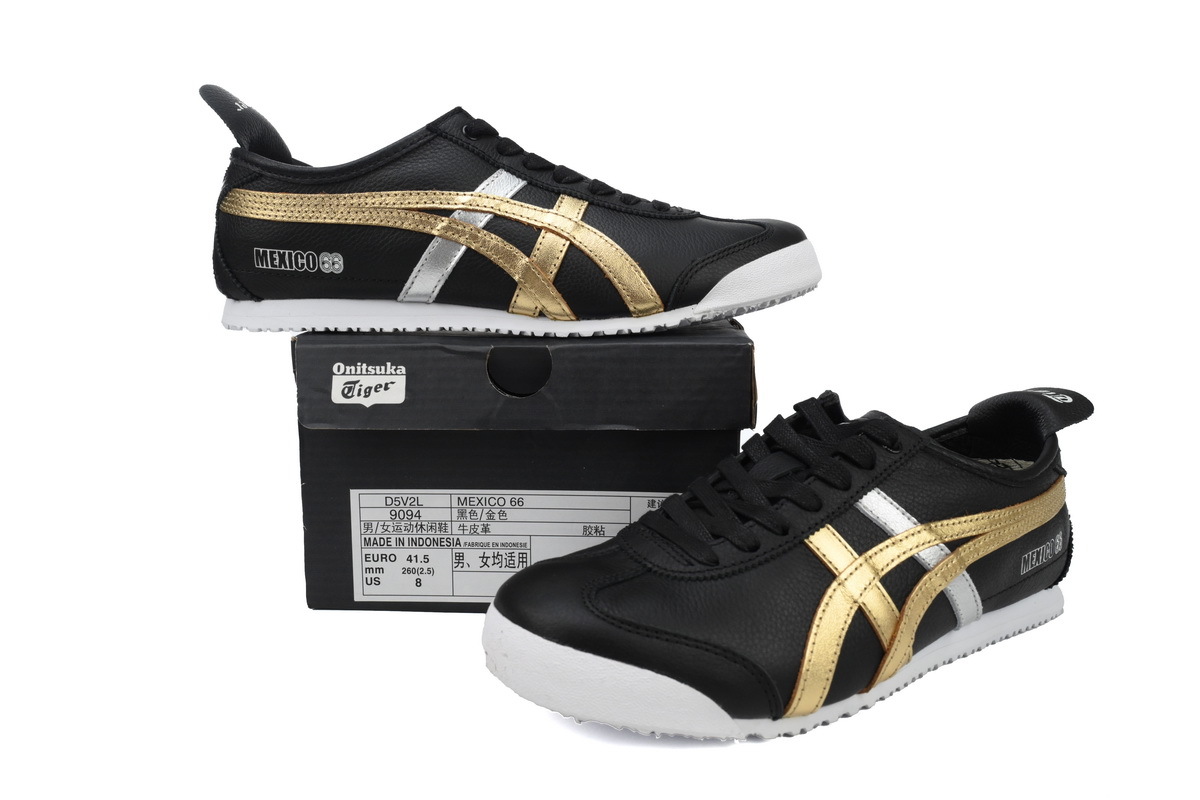  GET  Onitsuka Tiger Mexico 66 Black Gold Metallic D5V2L-9094