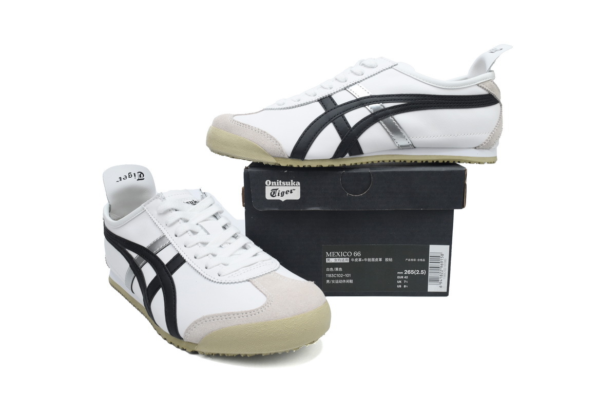 POP  Onitsuka Tiger Mexico 66 White Silver Blac 1183C102-101