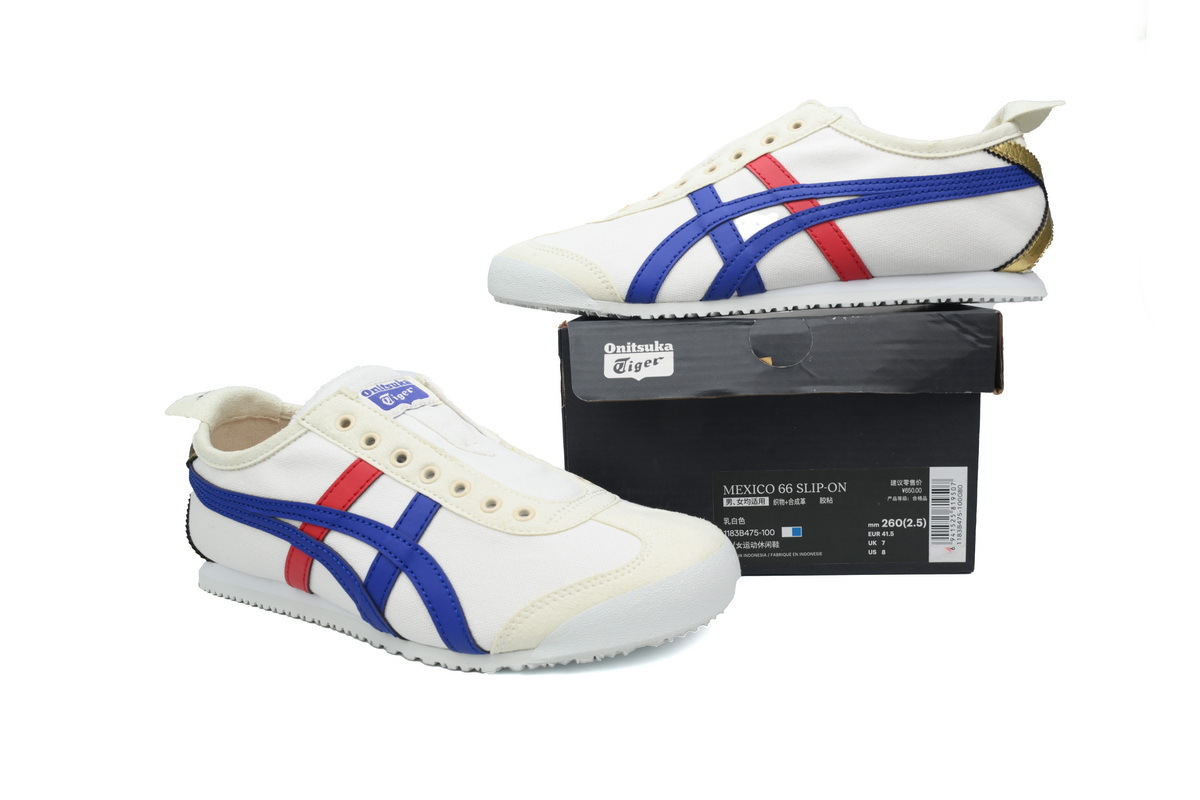 POP  Onitsuka Tiger Mexico 66 Slip-On Cream Tuna Blue 1183B475-100