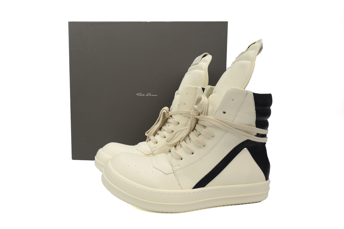 Rick Owens Luxor Geobasket High Milk Black