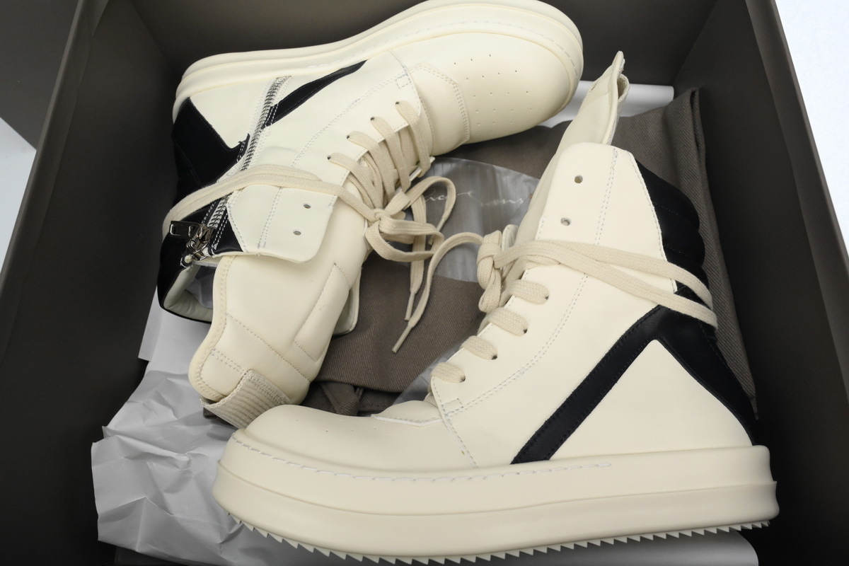 Rick Owens Luxor Geobasket High Milk Black