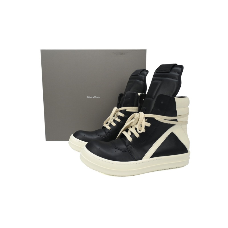 RICK OWENS/RO Geobasket Black and White RU02C7894LCGLPO-7511 