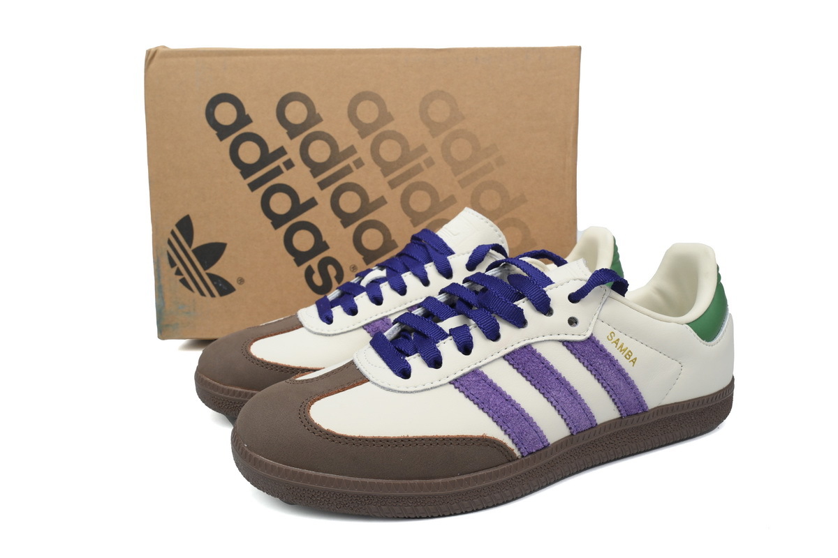 POP  Originals Samba OG Off White Purple Green ID8349 