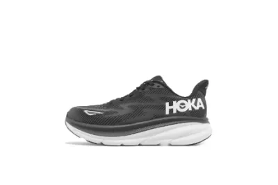 POP  HOKA Clifton 9 2E Wide Black White 1132210-BWHT 01