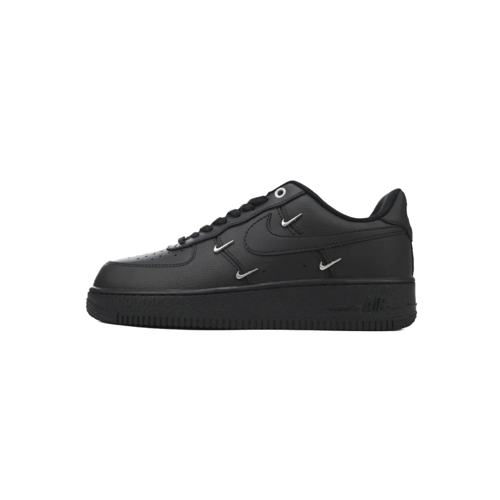 GET Air Force 1 Low Black Silver Mini Swoosh HQ1180-001 
