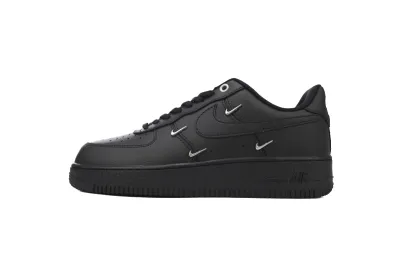 POP  Air Force 1 Low Black Silver Mini Swoosh HQ1180-001  01