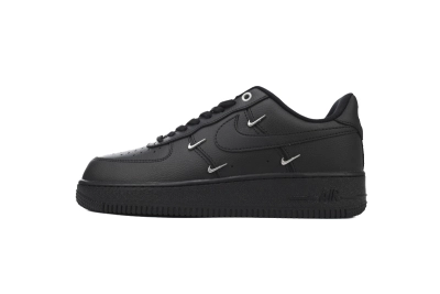 POP  Air Force 1 Low Black Silver Mini Swoosh HQ1180-001  01