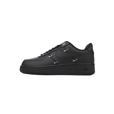 Air Force 1 Low Black Silver Mini Swoosh HQ1180-001  01