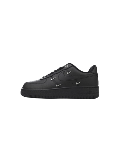 POP  Air Force 1 Low Black Silver Mini Swoosh HQ1180-001  01