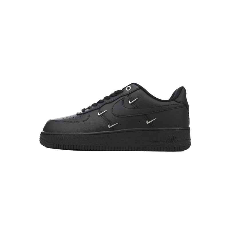Air Force 1 Low Black Silver Mini Swoosh HQ1180-001 