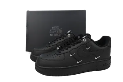 POP  Air Force 1 Low Black Silver Mini Swoosh HQ1180-001  02