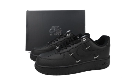 POP  Air Force 1 Low Black Silver Mini Swoosh HQ1180-001  02